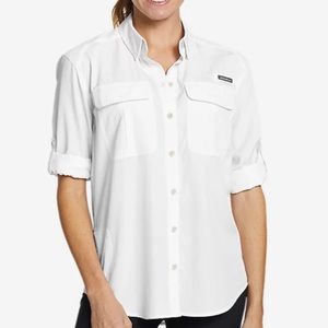 Eddie Bauer Guide UPF Long Sleeve Shirt White, XS